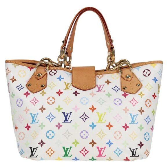 LOUIS VUITTON Monogram Multicolor Annie GM Tote Bag White M40303 LV Auth 123525V - Picture 6 of 15